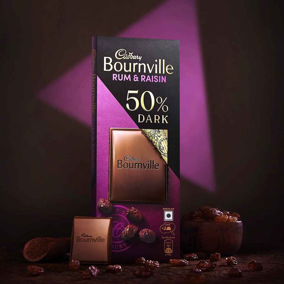 Cadbury Bournville Rum & Raisin 50% Dark Chocolate Bar