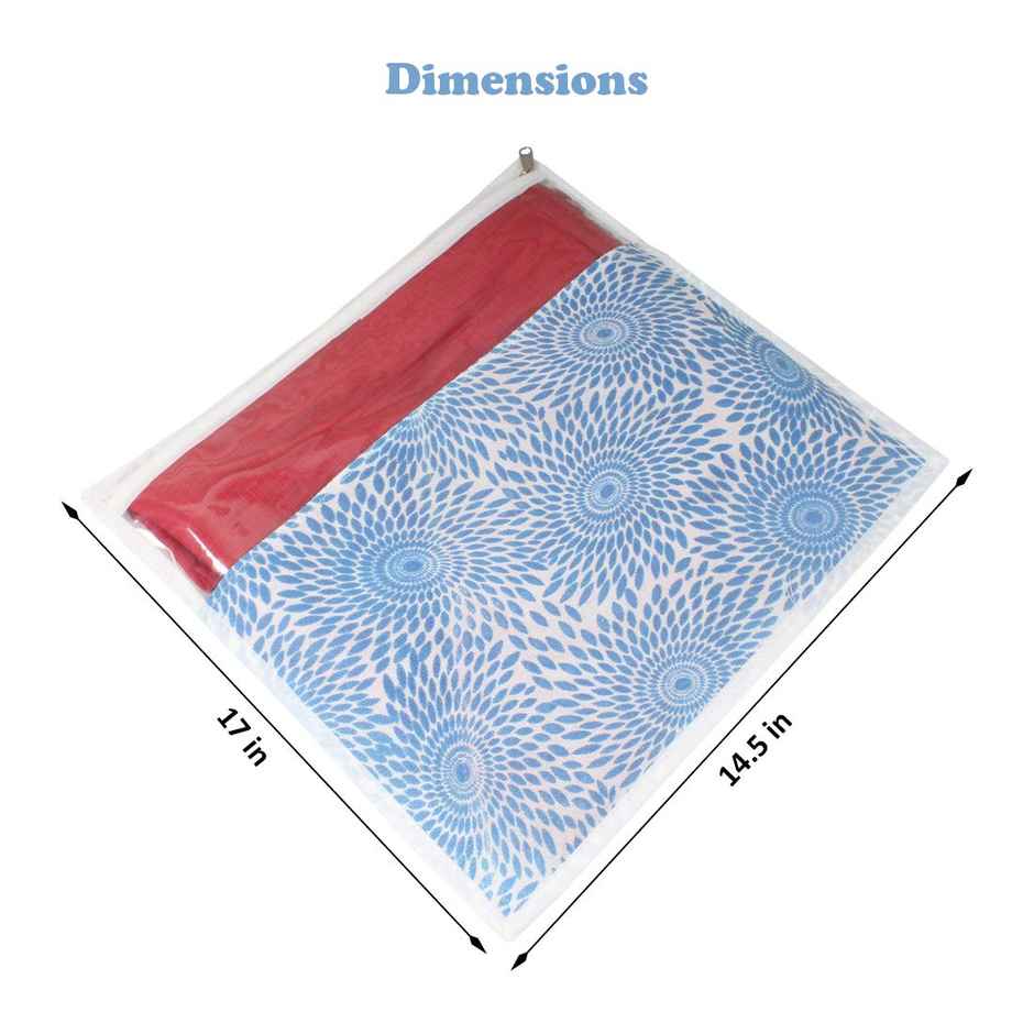 PrettyKrafts Blue Saree Covers | Cloth Covers for Sari & Wardrobe Storage - Transparent