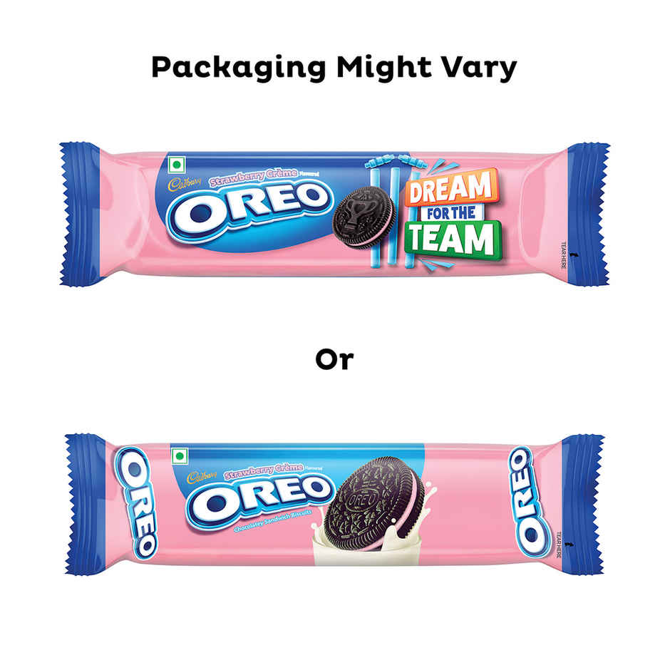 Cadbury Oreo Strawberry Flavour Crème Sandwich Biscuit