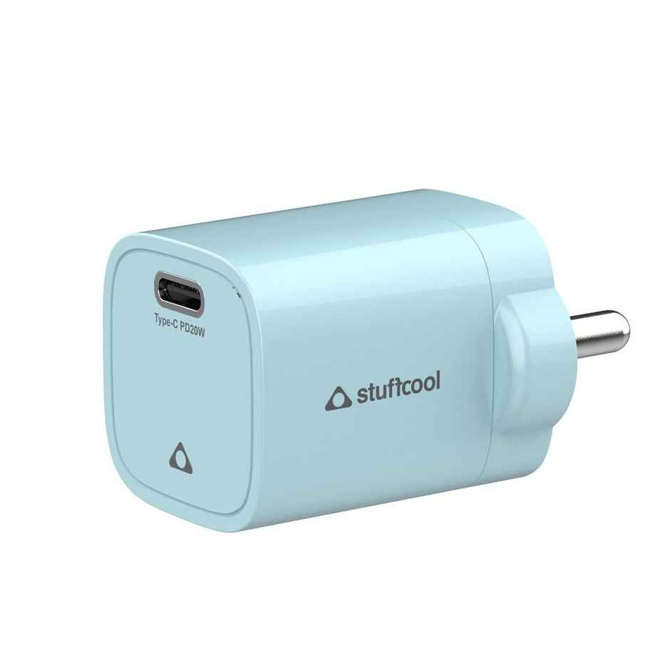 Stuffcool Nuevo 20W Smallest Wall Charger for iPhone (Blue)