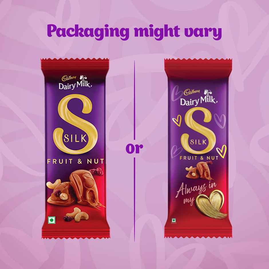 Cadbury Dairy Milk Silk Bubbly Chocolate 50 gms & Dairy Milk Silk Fruit & Nut 55 gms Combo