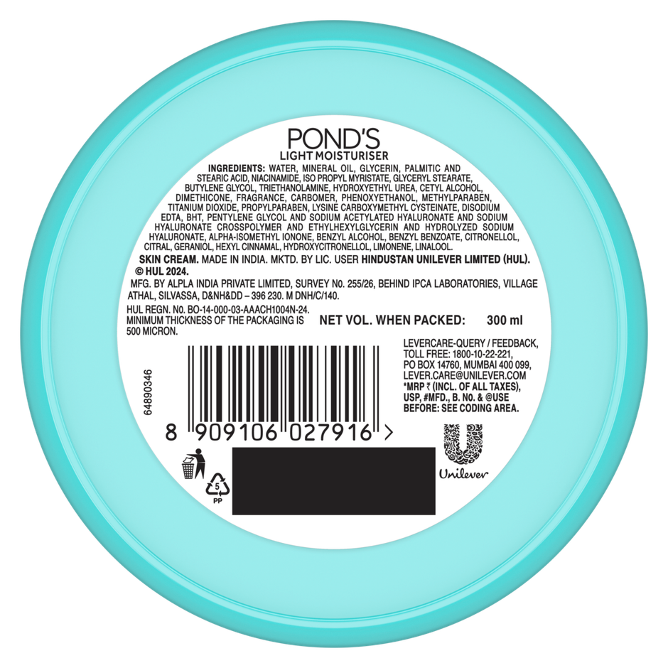 Pond's  Light Moisturiser with Cera-Hyamino for 5X Dryness Repair, Soft & Smooth Skin