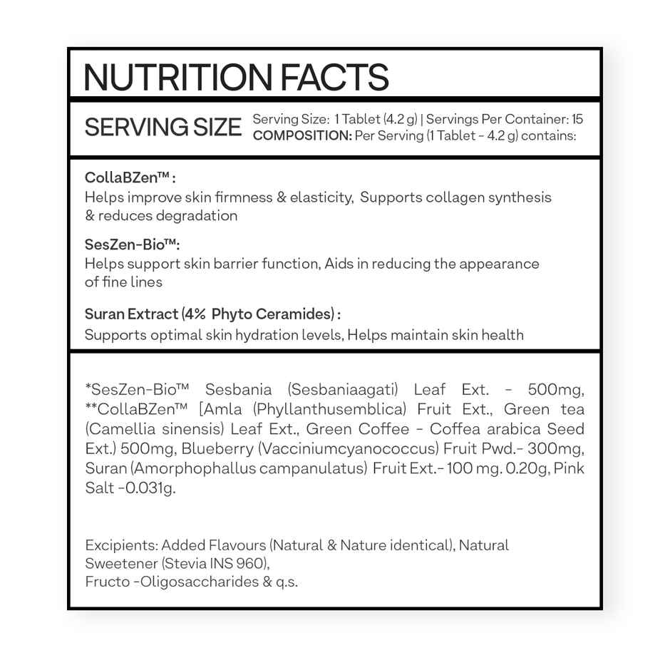 OZiva Phyto Ceramides Collagen Builder | Blueberry Flavour