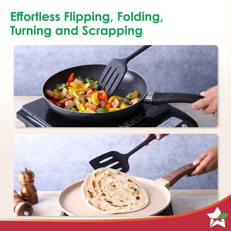 Wonderchef Waterstone Silicon Turner Black