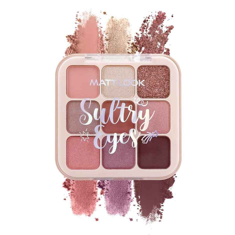Mattlook Sultry Eyeshadow Palette With 9 Dual Finish Mattes & Shimmer Colors | Holiday Wine-02