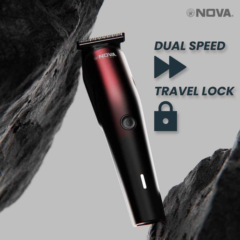 Nova Nht 1132 Trimmer 150 Min Runtime 24 Length Settings (Black, Red)