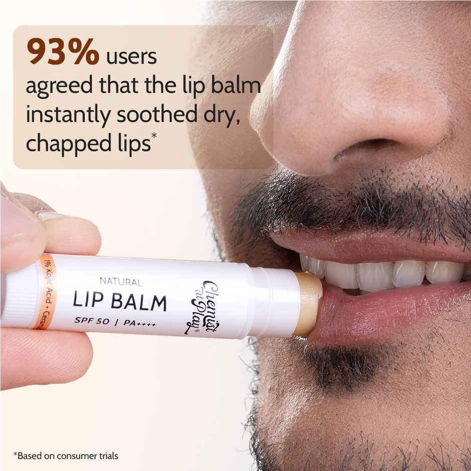 Chemist At Play Natural Lip Balm | Repairs Chapped Lips | Brightens Lips | SPF 50 PA++++
