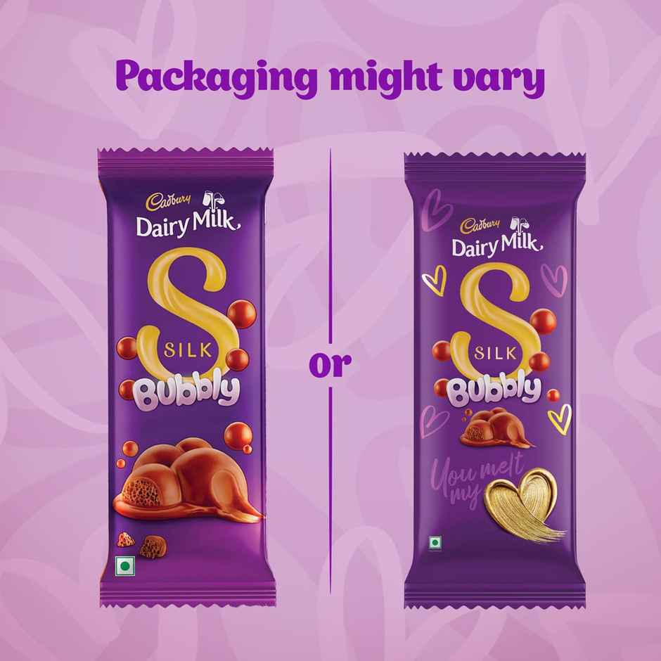 Cadbury Dairy Milk Silk Bubbly Chocolate Bar Combo