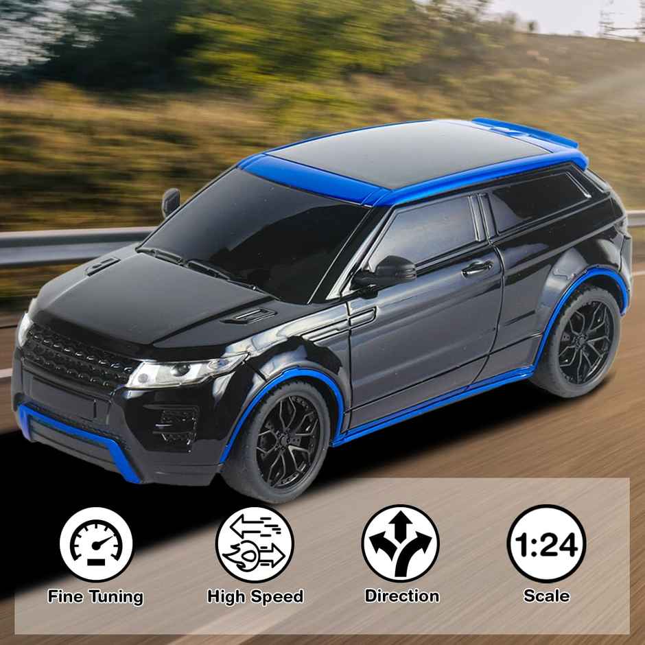 Wembley Remote Control Rc Toy Car 1:24 Scale Mini Remote Car For Kids | Black & Blue