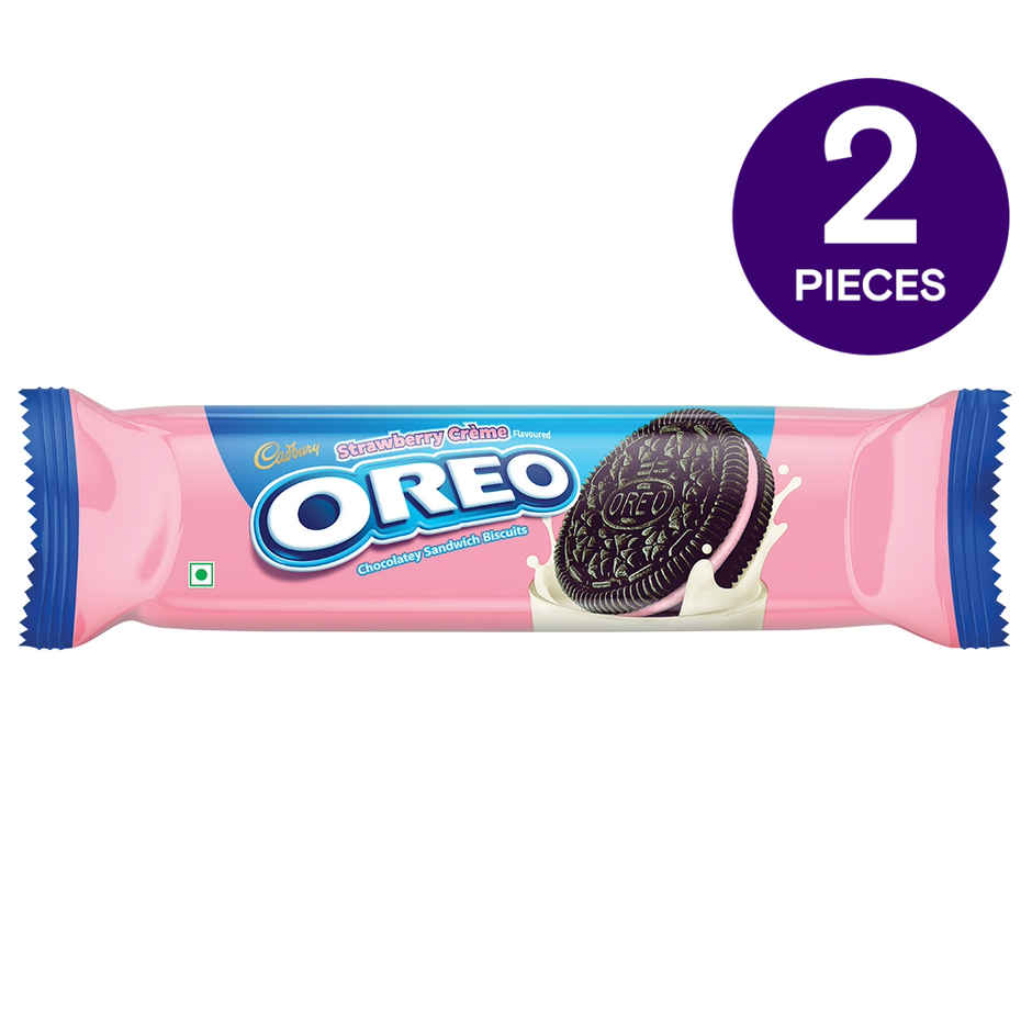 Cadbury Oreo Strawberry Flavour Cream Sandwich Biscuits | Trans Fat-free Combo