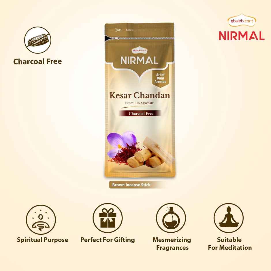 Nirmal Kesar Chandan Agarbatti Zipper | Shubhkart