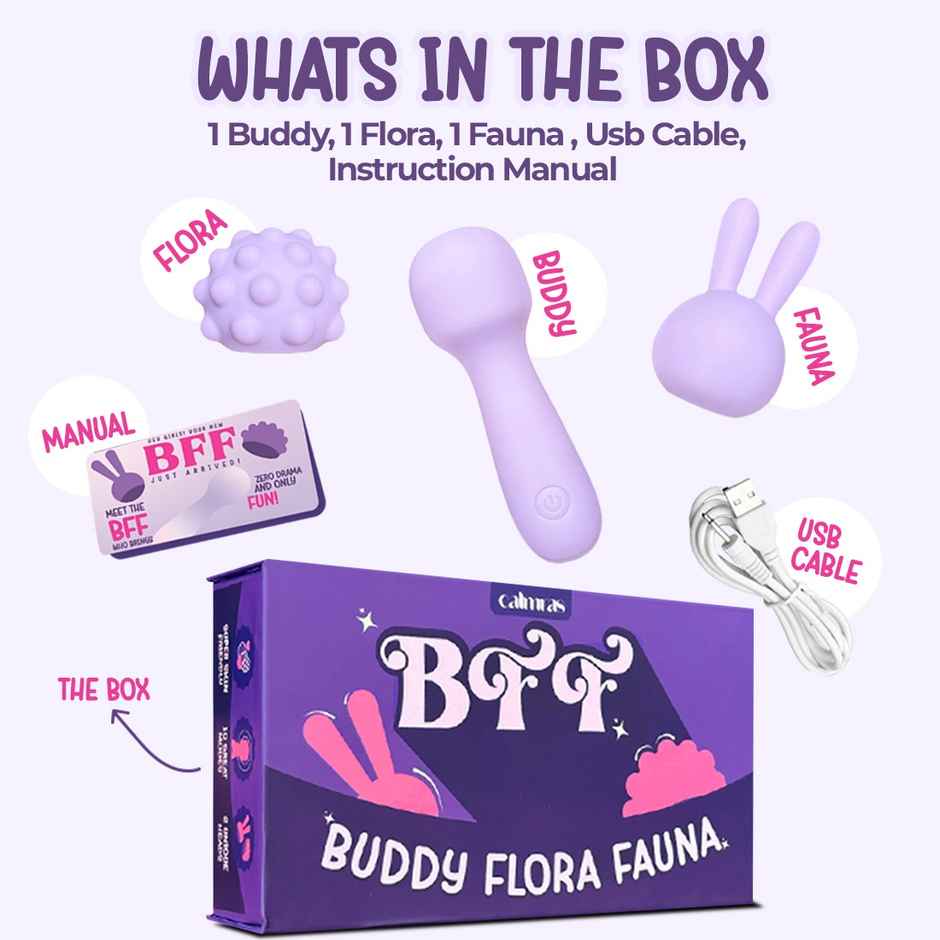Calmras Bff Intimate Massager With 2 Detachable Heads