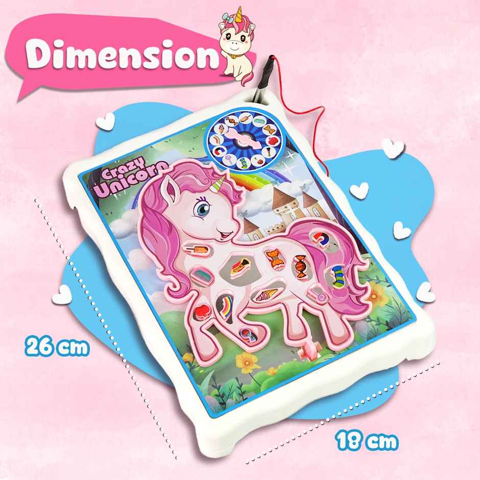 Wembley Crazy Unicorn Operation Game Board with Stickers The Objects Interactive Activity Toy
