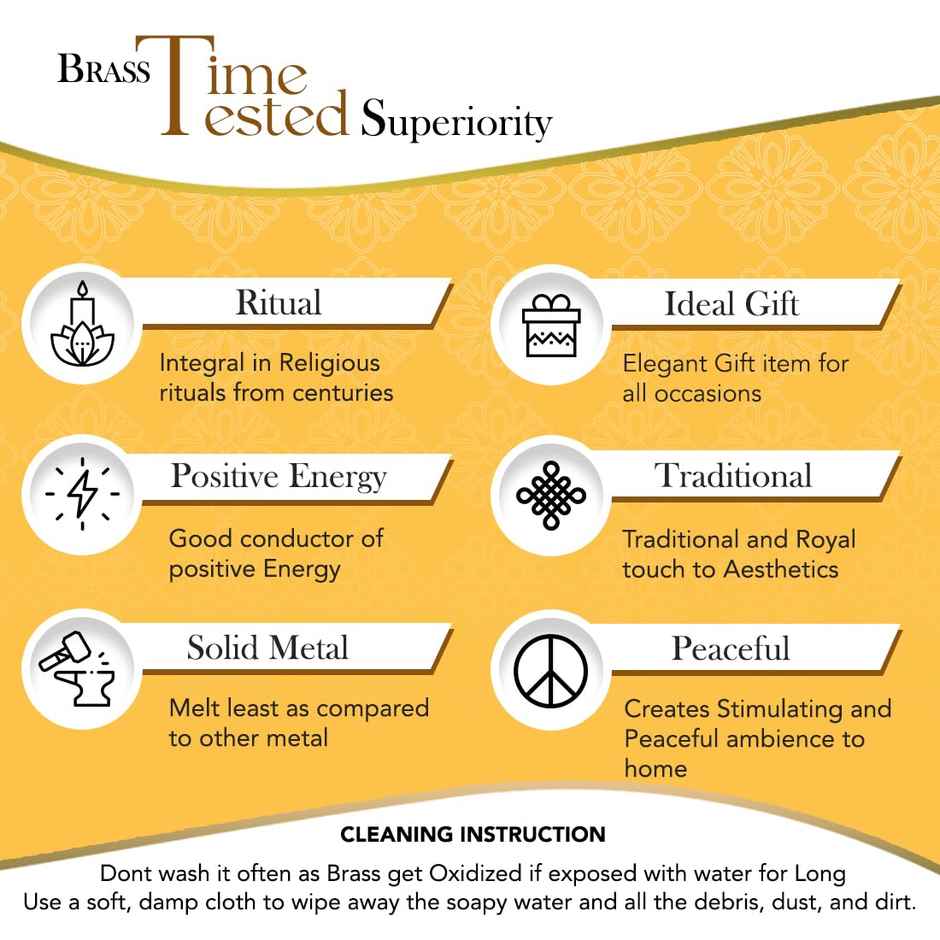 Ekhasa Pure Brass Ganesha Idol | 8.7 cm | Pital Ganesh Murti For Pooja Room, Home Decor