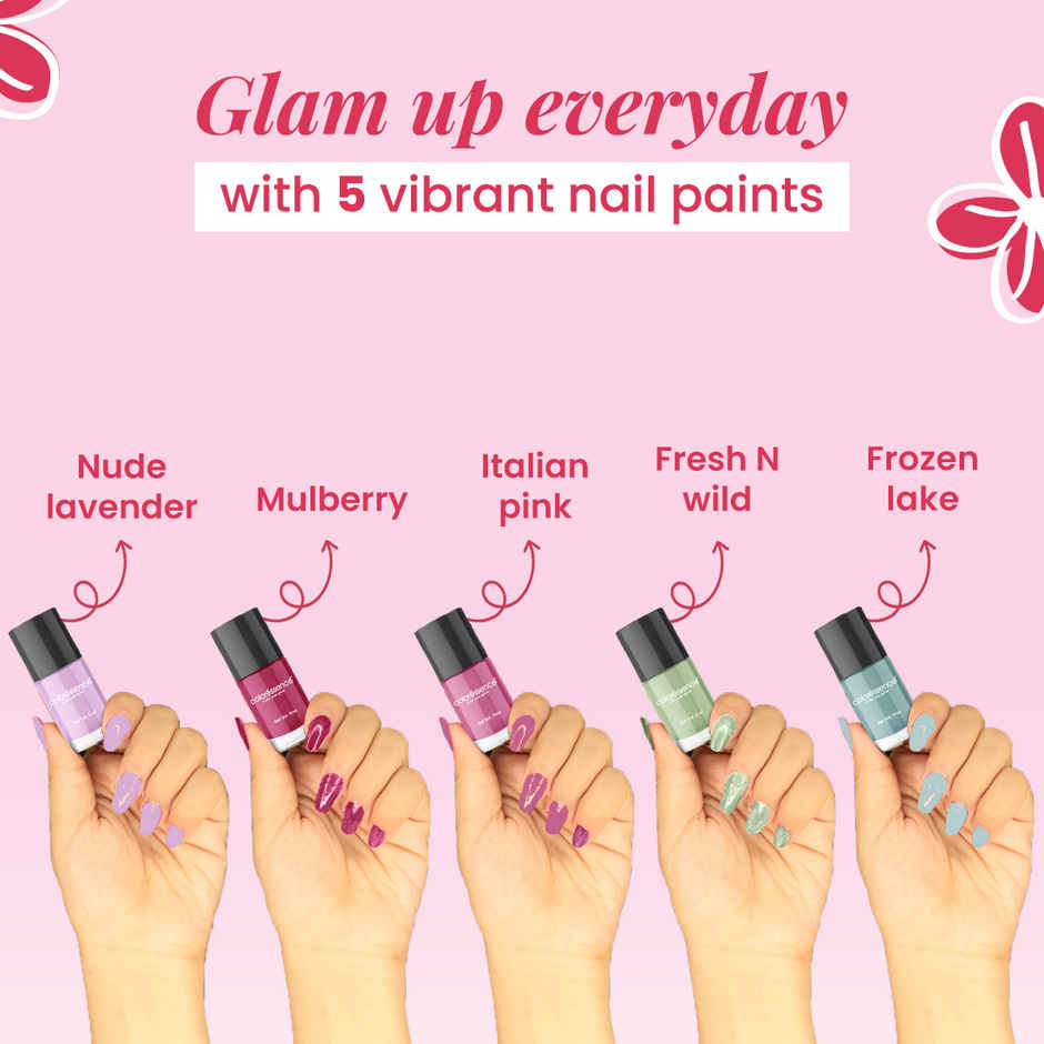 Coloressence Nail Paint Kit | Free Nail Paint Remover | Fresh Bloom | Multicolour