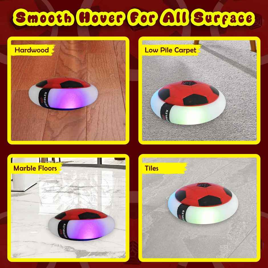 Wembley C-Type Usb Rechargeable Battery Powered Hover Football Indoohover Ball Soccer - Red