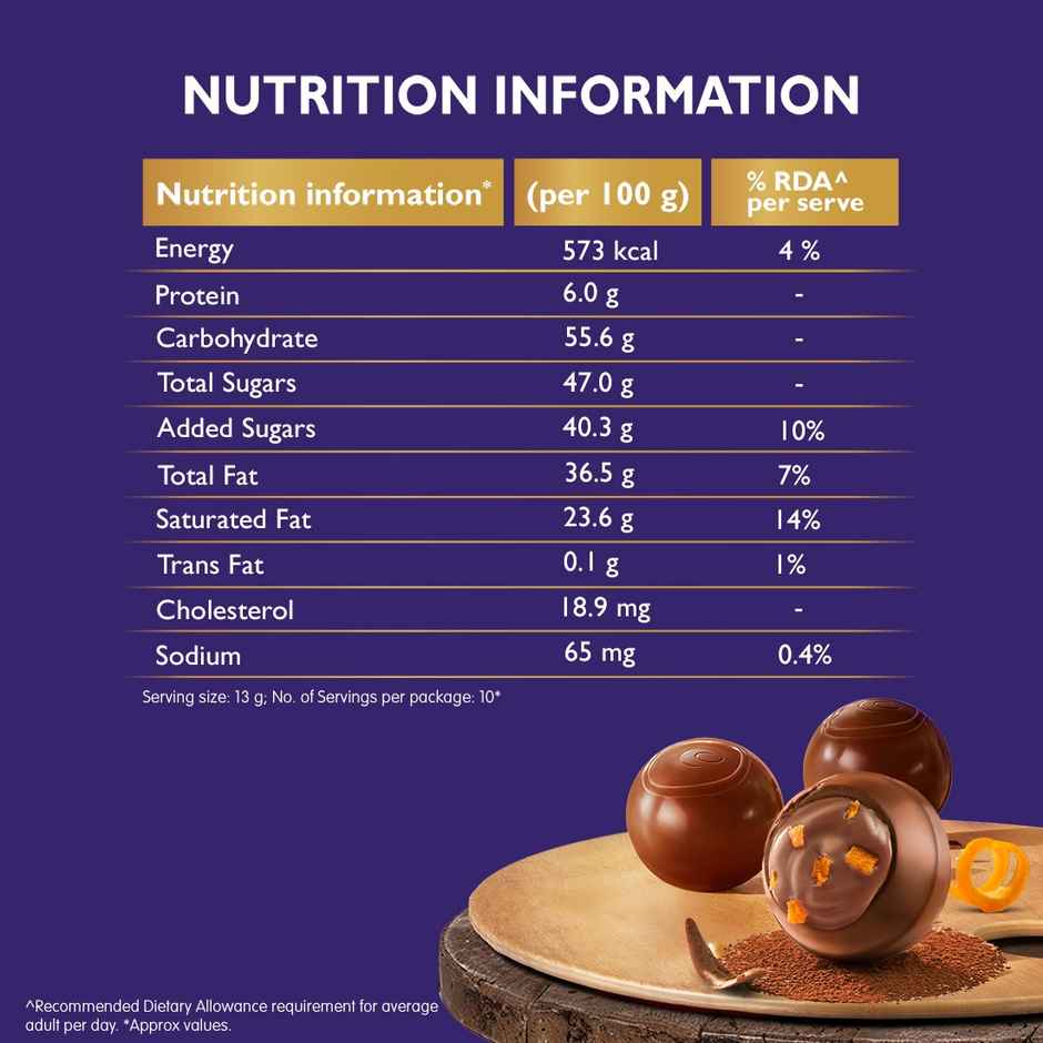 Cadbury Studio Chocolat A L'Orange Signature Pralines Chocolate