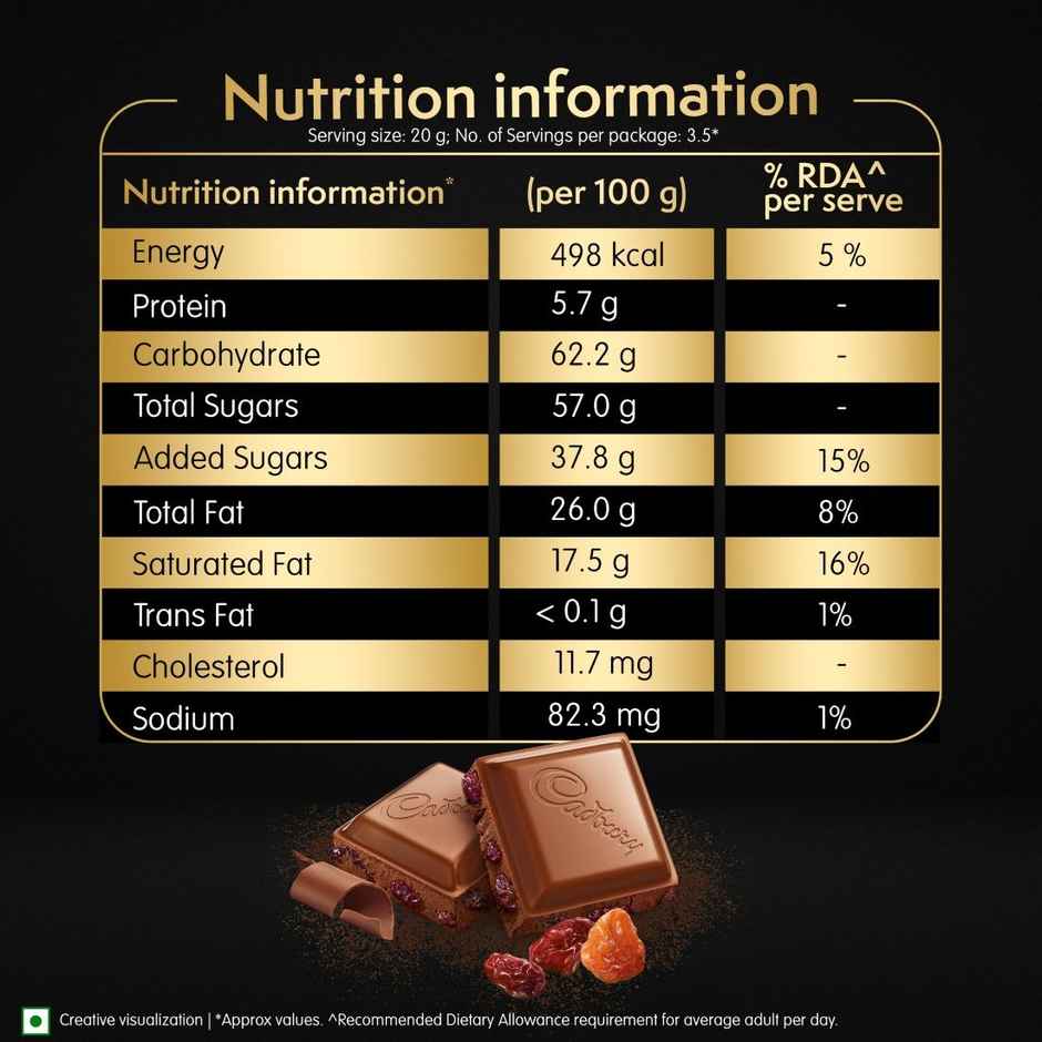 Cadbury Temptations Rum & Raisins Premium Chocolate Bar Combo