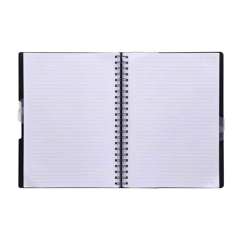 Navneet HQ 5 Subject Wiro Bound Single Line Book | Black | 29.7 x 21 cm | 300 Pages
