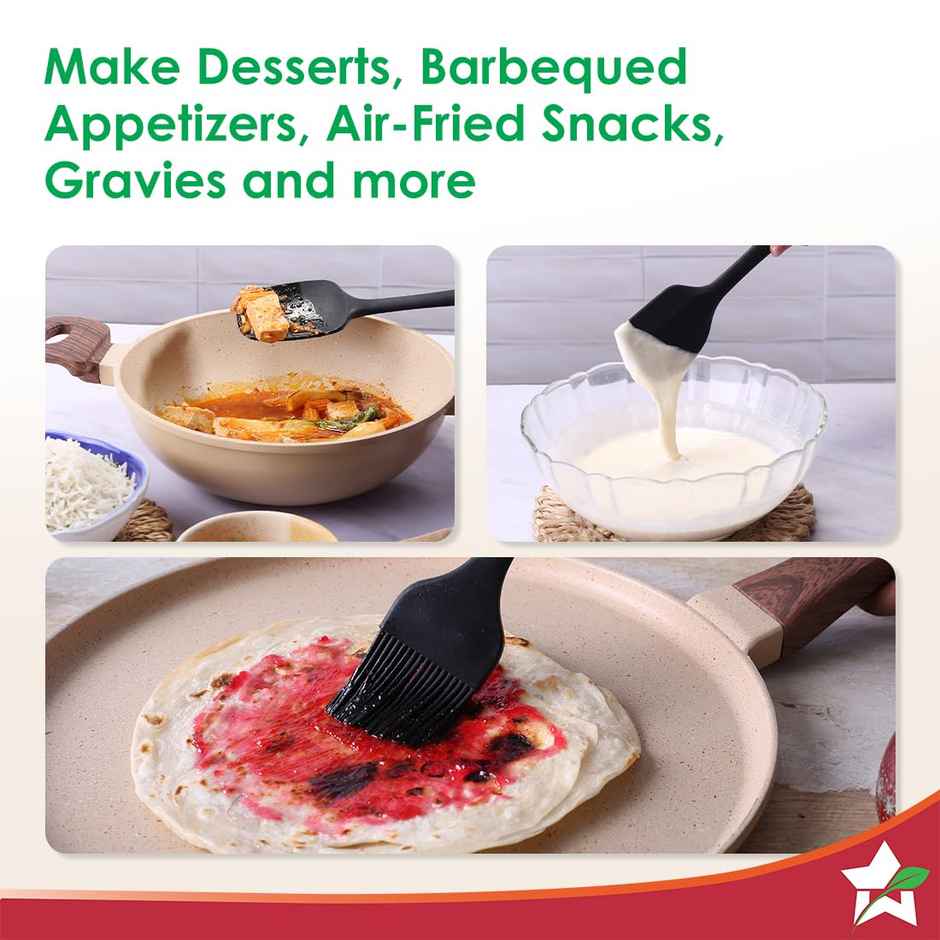 Wonderchef Ambrosia Silicone Kitchen Tools Set Of 3 Pcs. | Spatula, Spoon, Brush