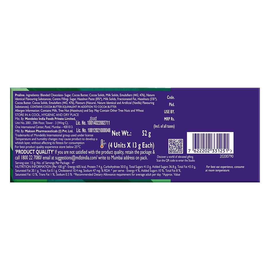 Cadbury Studio Gianduja Hazelnut Signature Pralines Chocolate