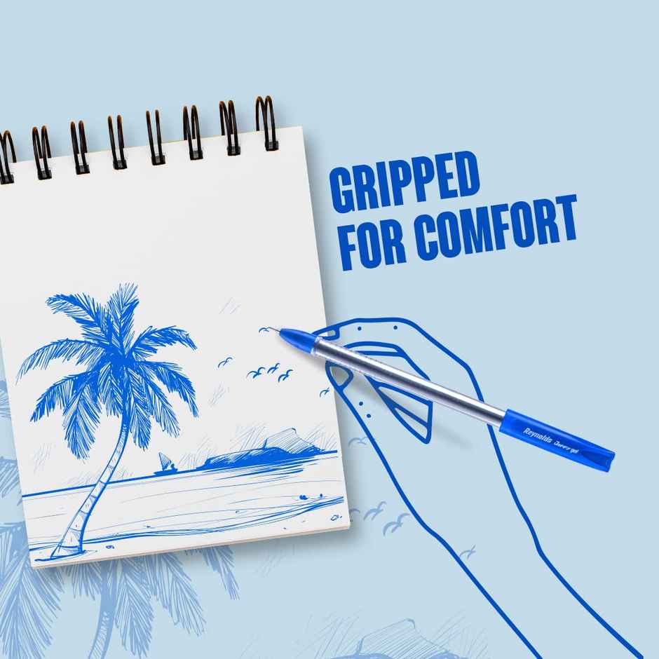 Reynolds Jiffy Gel Pen Set (25 Blue Pens Jar)