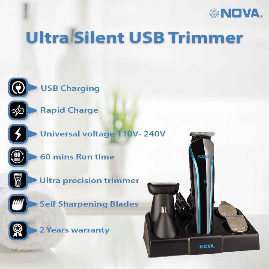 Nova Ng 1152 Usb Trimmer 60 Min Runtime 9 Length Settings (Black)