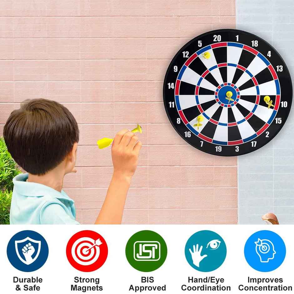 Wembley Magnetic Dart Board With Darts For Adult 40.3Cm Indoor & Outdoor Game For Kids With 8 Darts