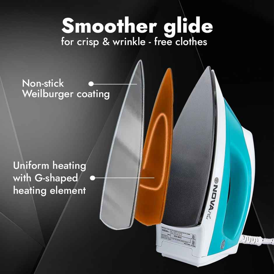 Nova Plus Amaze Ni 45 1200 W Dry Iron (Turquoise & White)