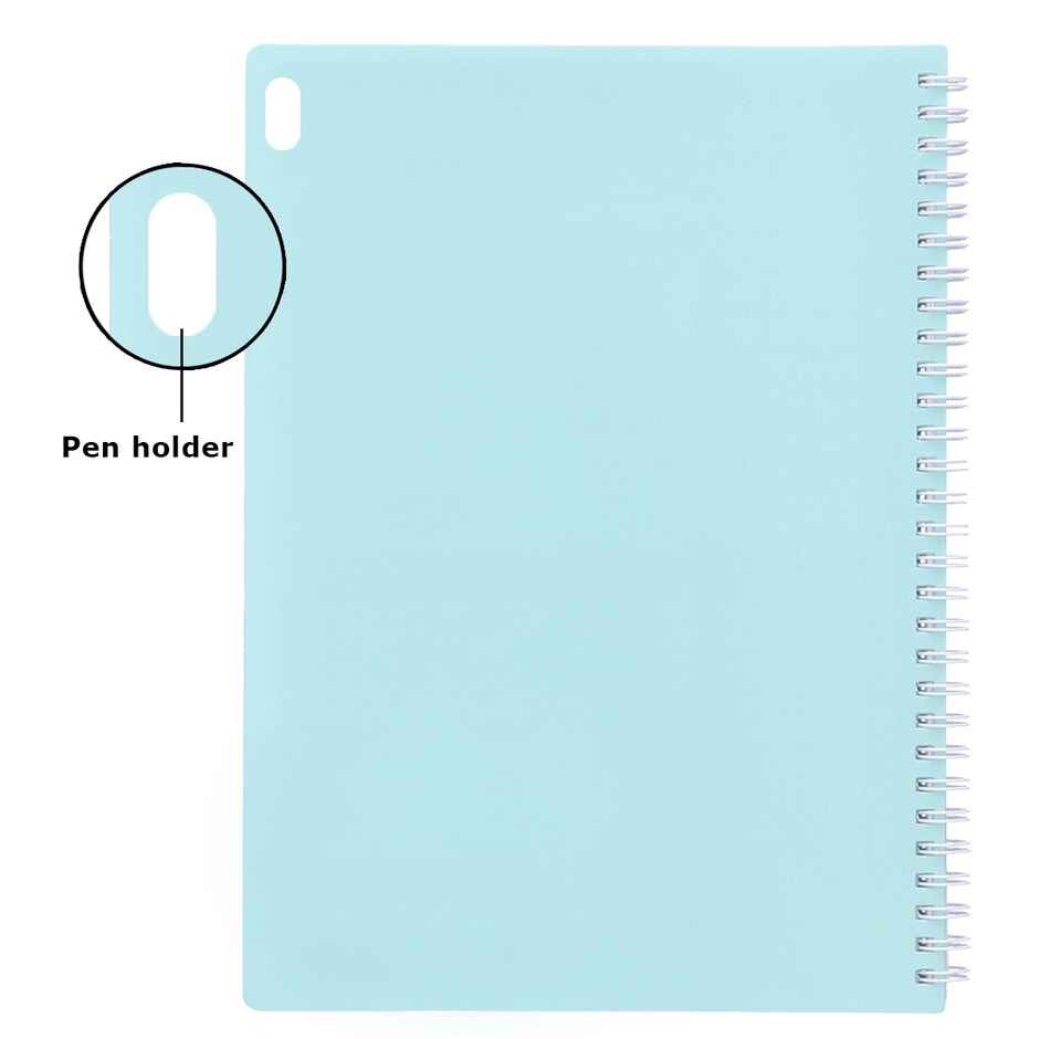 Navneet HQ | Wiro Bound |Five Subject Book |14.8x21 cm |Single Line |300 Pages |Mint Green