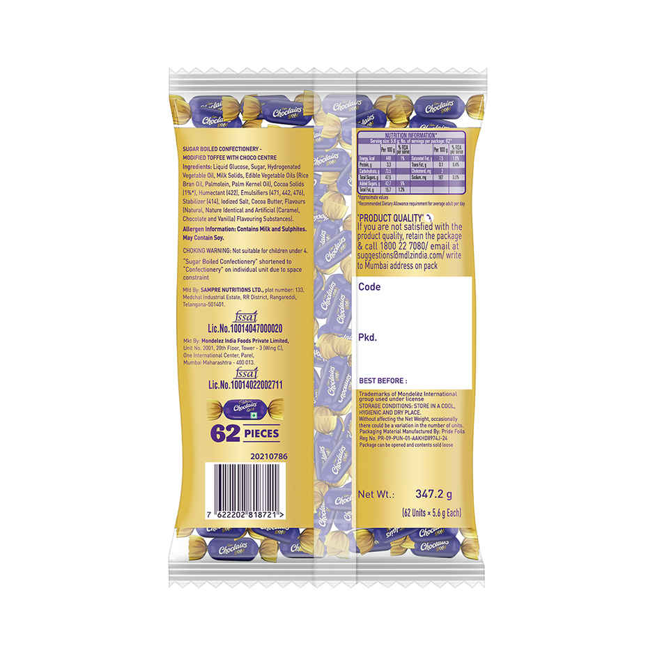 Cadbury Choclairs Gold Candy (60 Candies)