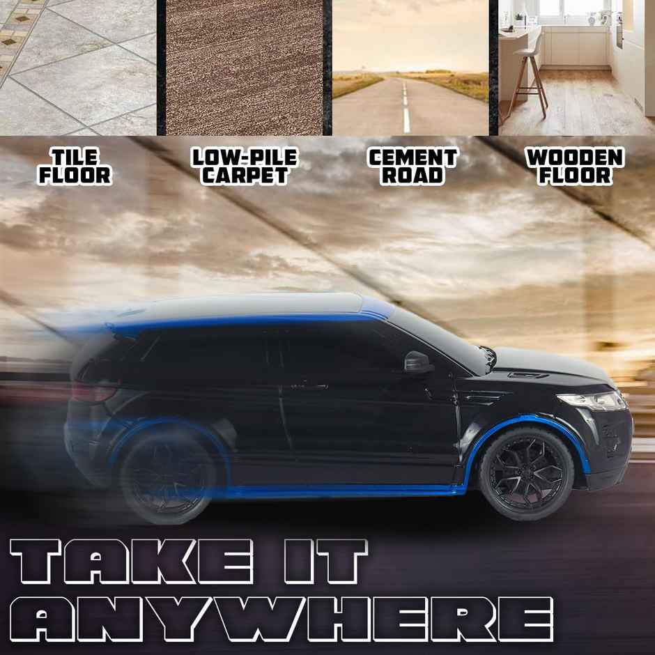 Wembley Remote Control Rc Toy Car 1:24 Scale Mini Remote Car For Kids | Black & Blue