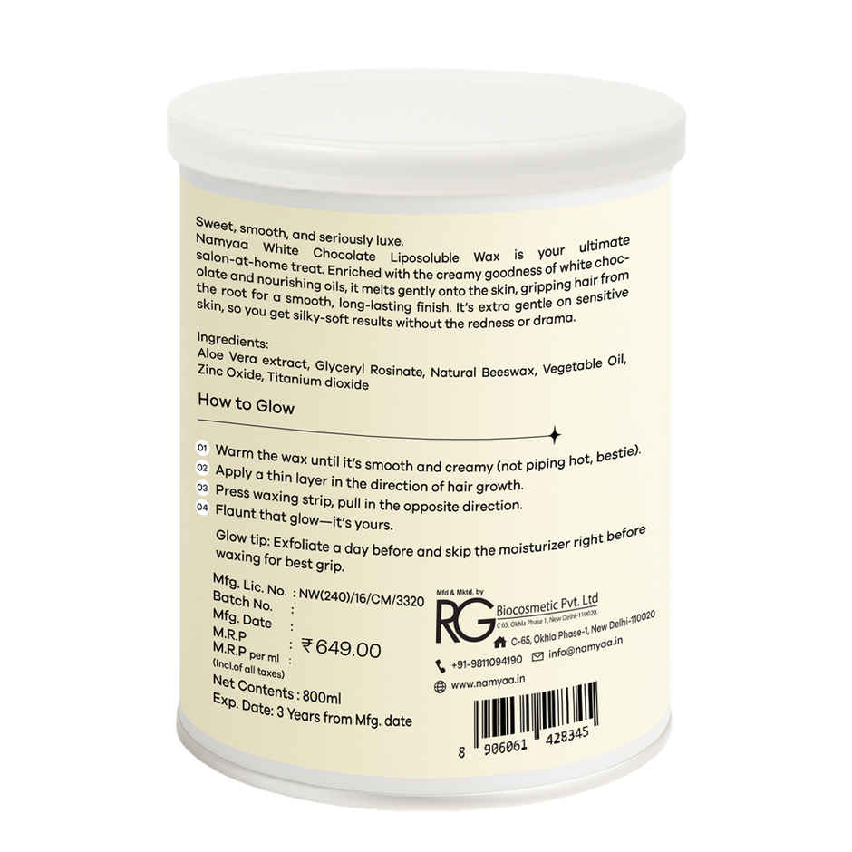 Namyaa White Chocolate Liposoluble Wax