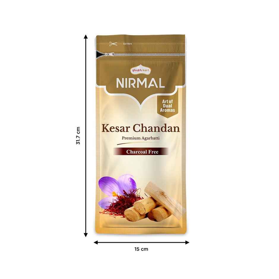 Nirmal Kesar Chandan Agarbatti Zipper | Shubhkart