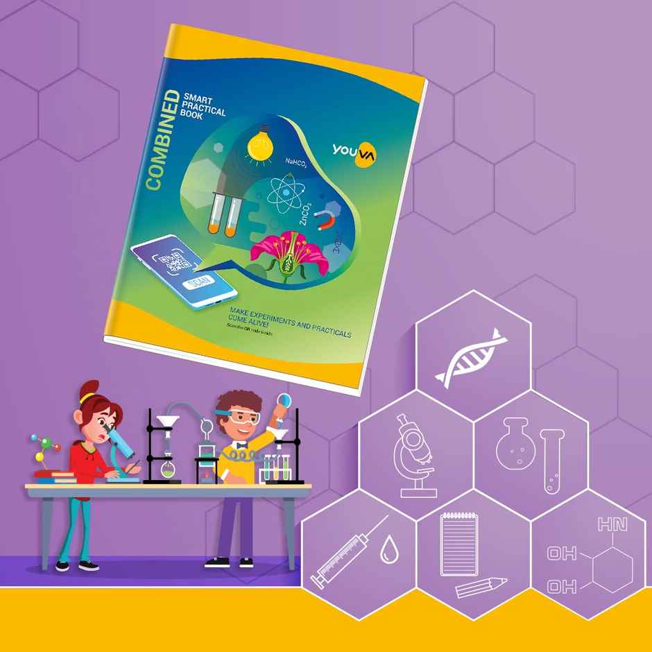 Navneet Youva Combined Practical Book 1 Ruled & 1 Plain side (21.5 x 26.5 cm, 128 Pages)