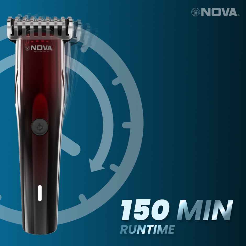 Nova Nht 1132 Trimmer 150 Min Runtime 24 Length Settings (Black, Red)