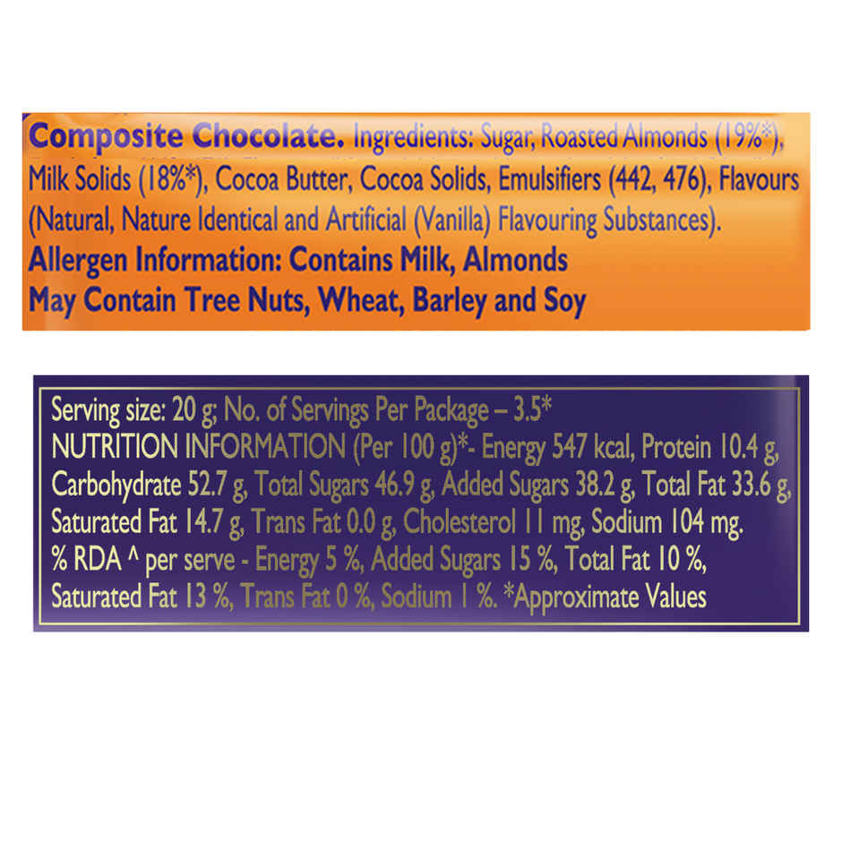 Cadbury Dairy Milk Roast Almond Chocolate Bar