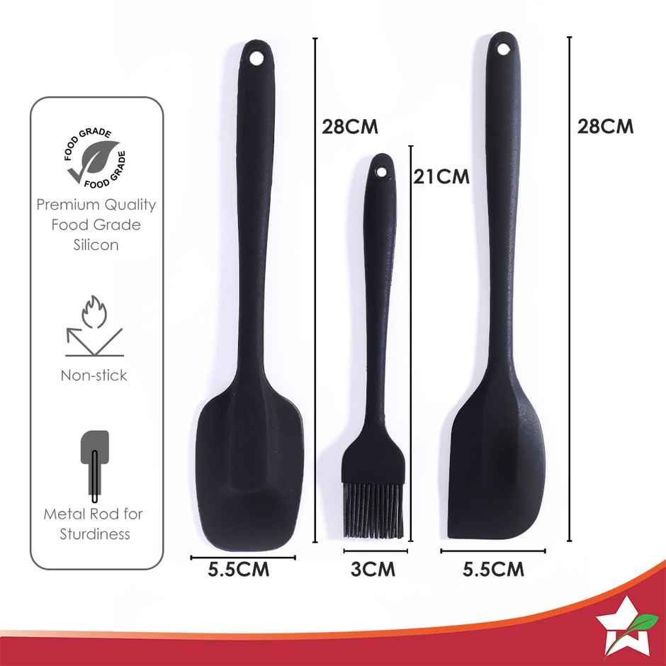 Wonderchef Ambrosia Silicone Kitchen Tools Set Of 3 Pcs. | Spatula, Spoon, Brush