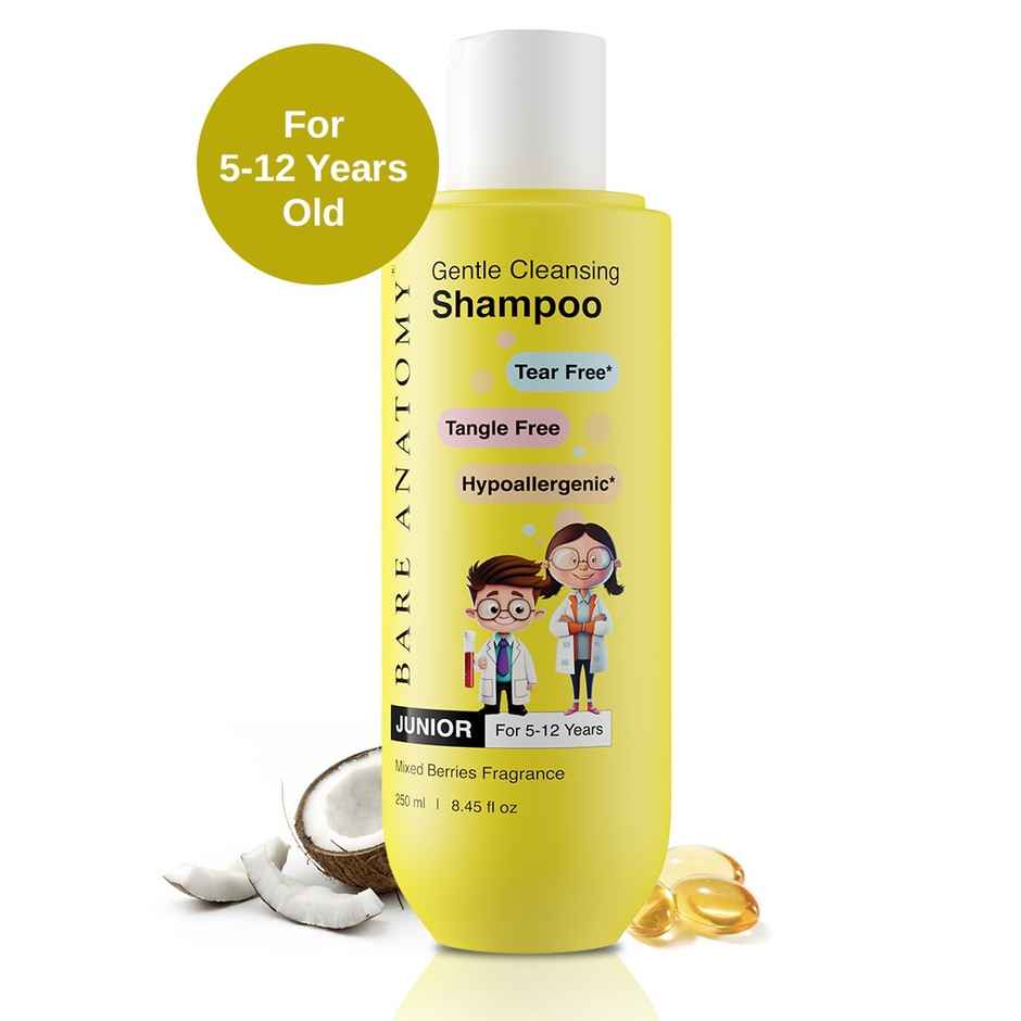 Bare Anatomy Junior Gentle Cleansing Shampoo For Kids Tear Free & Hypoallergenic Ph 5.5