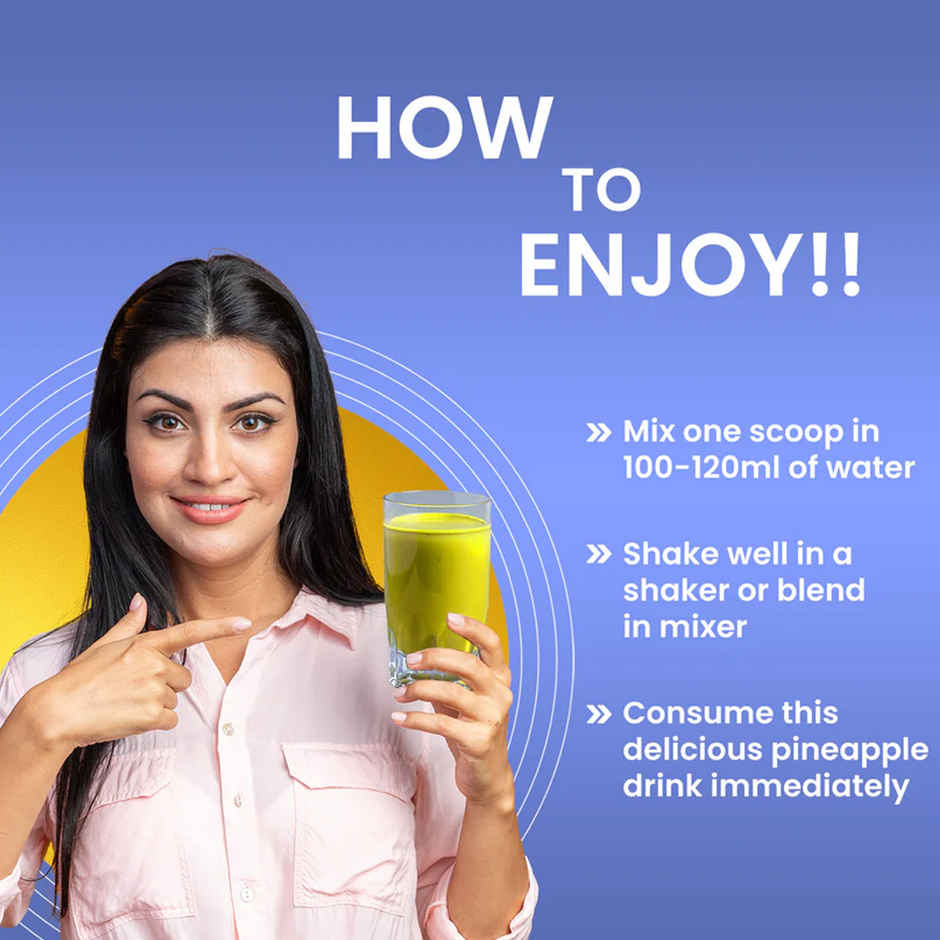 Dr. Morepen Skin Collagen Powder with Biotin, Viatmin C & E 31 Serving | Pineapple