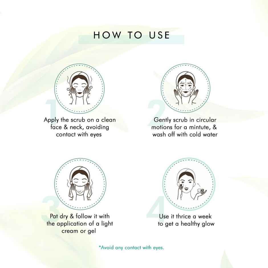 mCaffeine Green Tea Face Scrub with Vitamin C - Exfoliates Gently