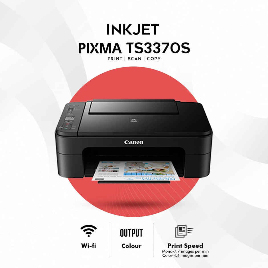 Canon Pixma Ts3370S All In One (Print, Scan, Copy) Wifi Inkjet Colour Printer For Home