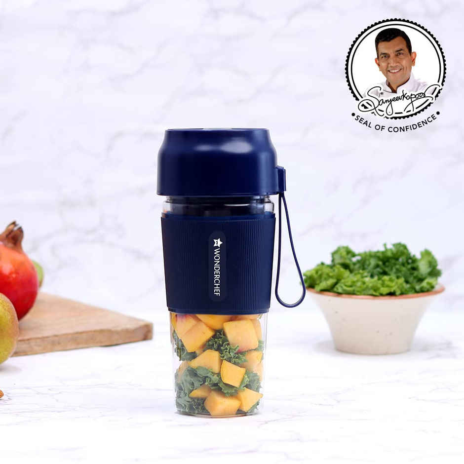 Wonderchef Nutri Blend Go 400 W Blender(300ML) - Stainless Steel (One Speed)