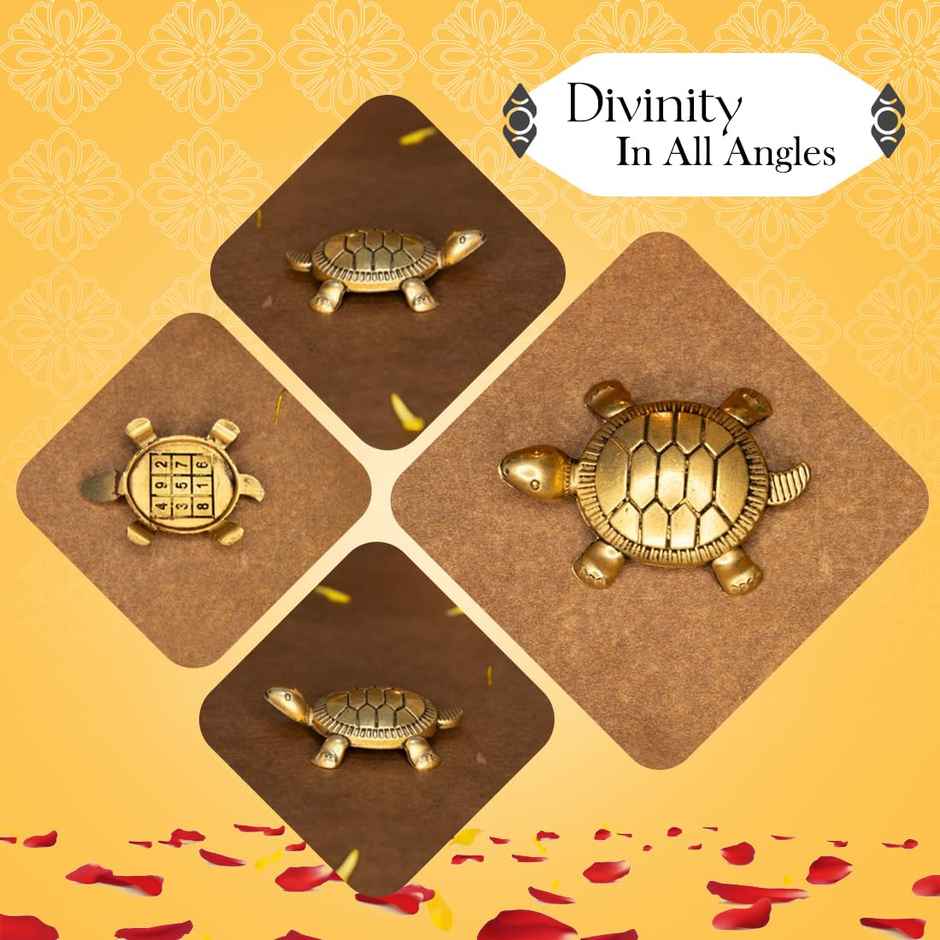 Ekhasa Brass Feng Shui Tortoise For Good Luck | Small Size | Vastu Items For Home For Good Luck