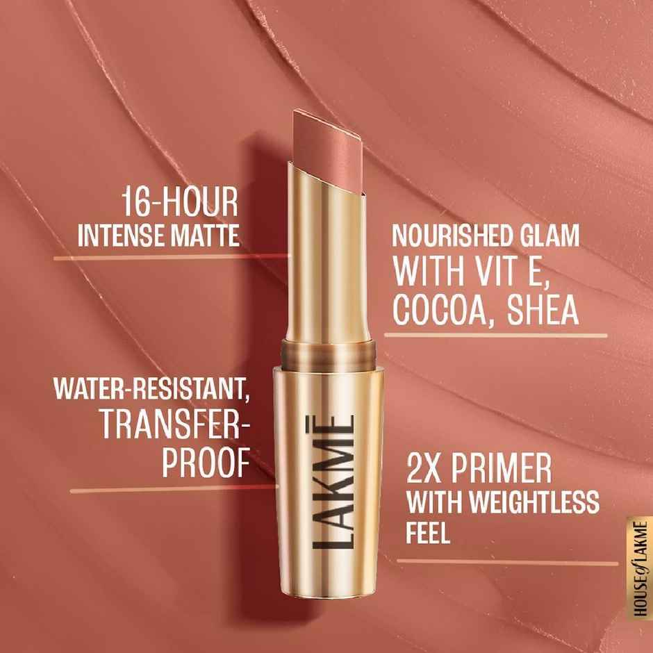 Lakme 9 To 5 Primer + Matte Lipstick- Apricot Rust