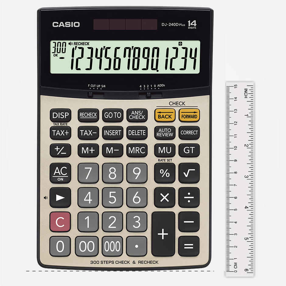 Casio DJ-240D Plus 300 Steps Check and Correct Premium Desktop Calculator with Bigger Screen