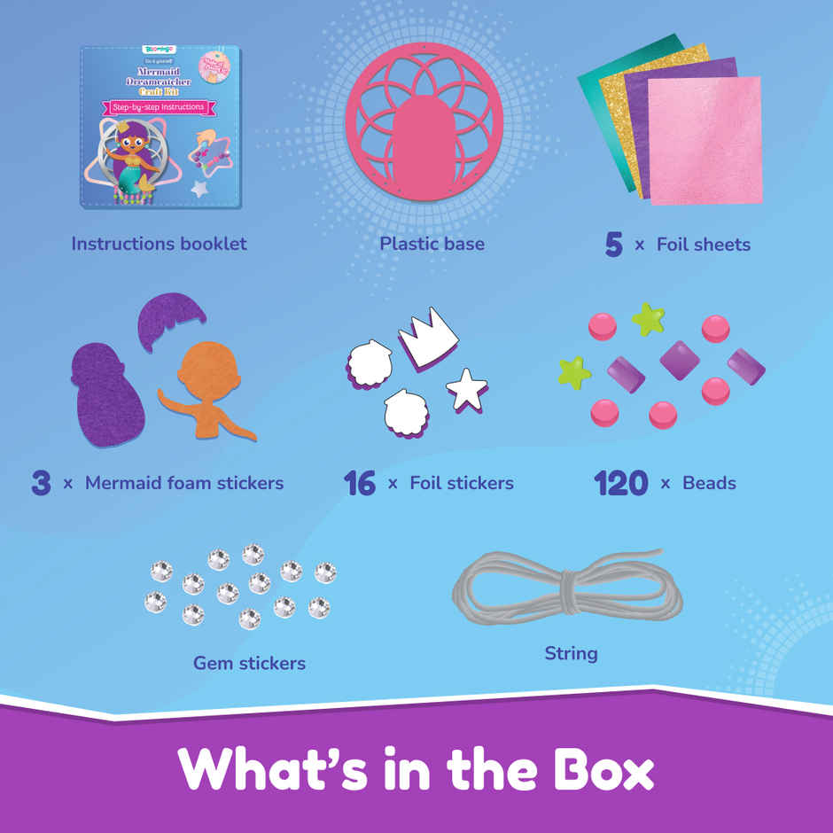 Bloomingo Diy Mermaid Dreamcatcher Craft Kit | Art & Craft Kit For Ages 4+