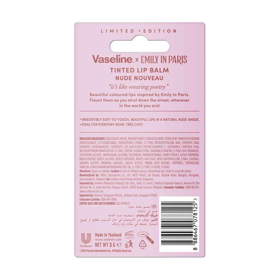 Vaseline Emily in Paris Nude Nouveau Tinted Lip Balm