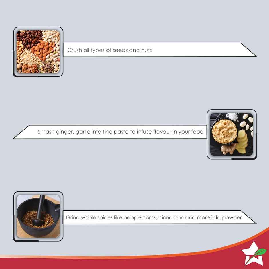 Wonderchef Forza Pre-Seasoned Cast-Iron Mortar & Pestle