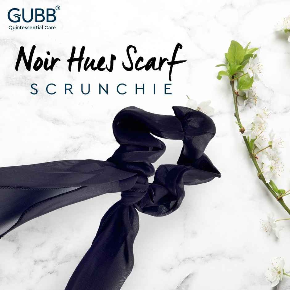 GUBB Noir Hues Scarf Scrunchie | Stylish Hair Accessory